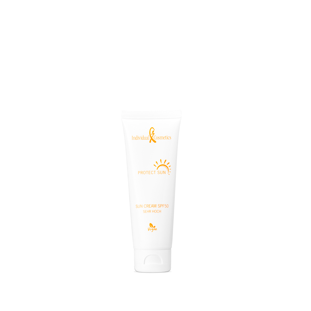 PROTECT SUN Sun Cream SPF50 – Cremă de Protecție Solară SPF 50 pentru Față și Corp, cu Ectoin®, Acid Hialuronic și Pantenol, 75 ml